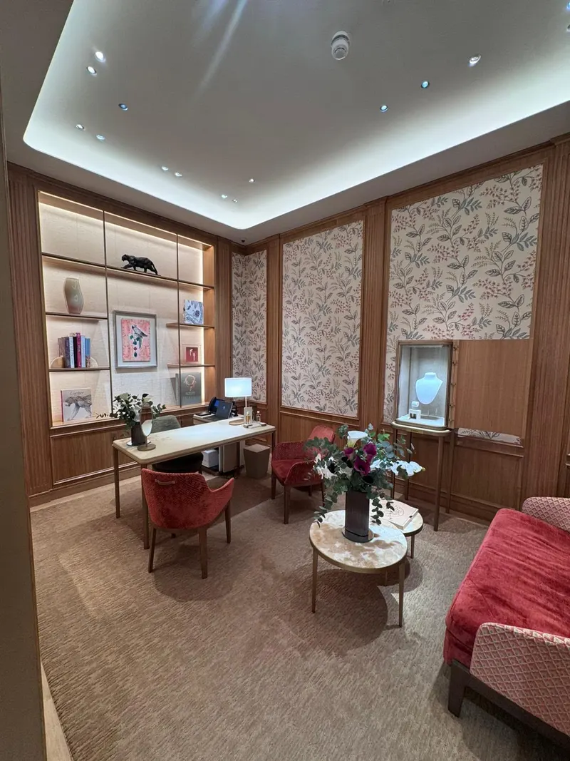 Panelled private client room in the finished boutique
